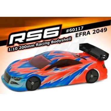 BOLHA BLITZ RS6 AUTOMODELO 1/10 200MM ON ROAD BLITZ RACING BODIES EFRA 2049 60117